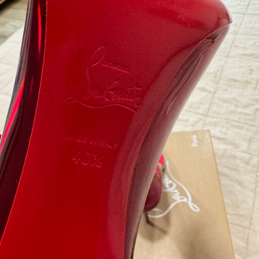 Christian Louboutin Hot Chick 100 heels in 40.5 in Psychic Red - Picture 12 of 15